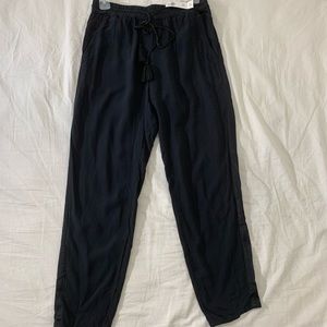 A&F high waisted  black tie trousers